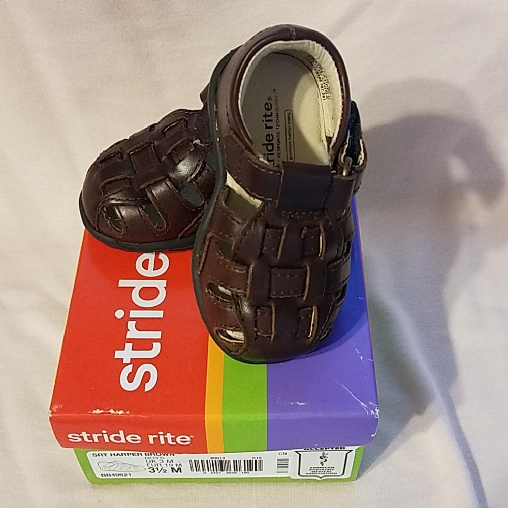 Boy's Stride Rite Brown Leather Sandals